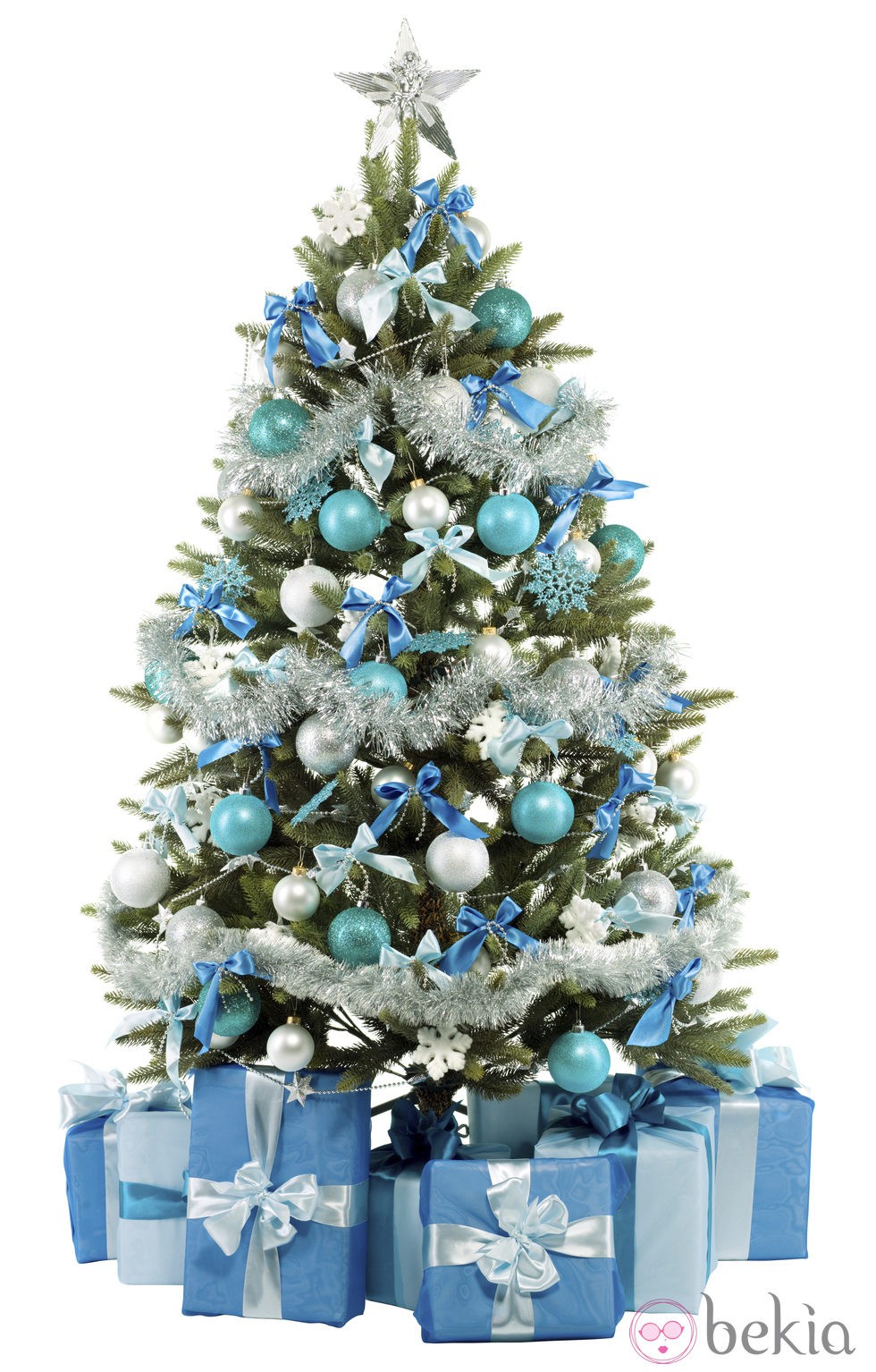 Árbol de Navidad azul y plata