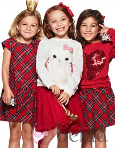 Faldas y vestidos con estampado escocés, en moda infantil, de la nueva campaña navideña 2014 de H&M