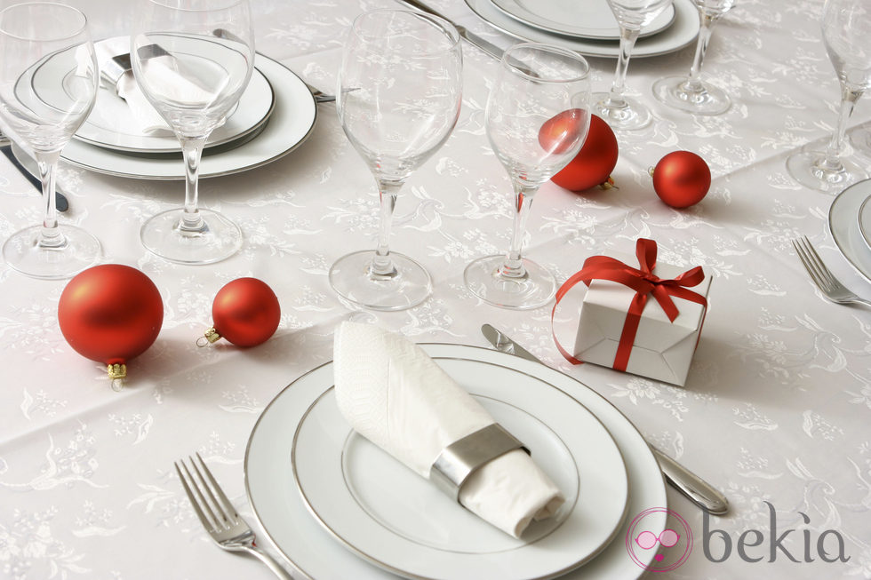 Blanco para decorar la mesa de Navidad